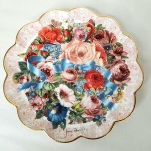Judith Winslow Rose Decorative Pink Plate  "Bouquet of Spring" . Franklin Mint